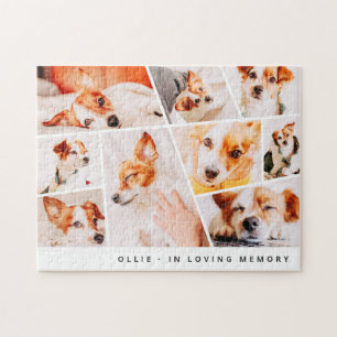 Puzzle Pet Memorial Modern Simple Chic 9 Photos Collage