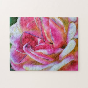 Puzzle Pétales rose et blanc Rose et rose Flower Art Puzz