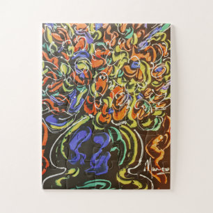 Puzzle Peter Max aquarelle colorée Vase avec fleurs