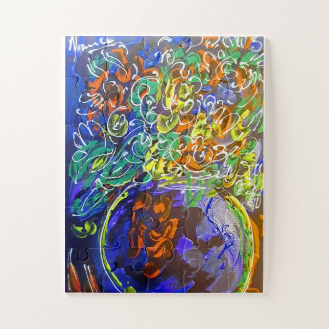 Puzzle Peter Max aquarelle colorée Vase avec fleurs (Vertical)