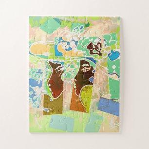 Puzzle Peter Max Casquette floral couleur aquarelle Fille