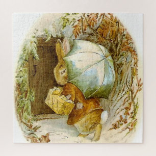 Puzzle "Peter Rabbit avec parapluie d'hiver" par Beatrix