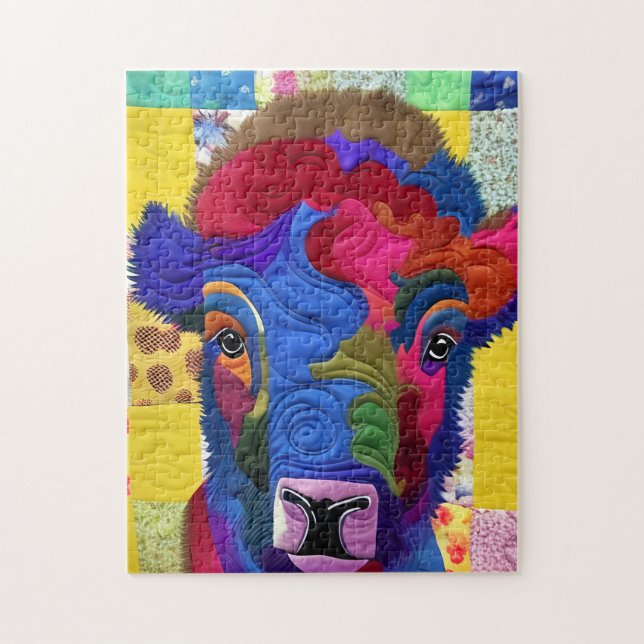 Puzzle Petit Bison Bison Quilt Comme Design (Vertical)
