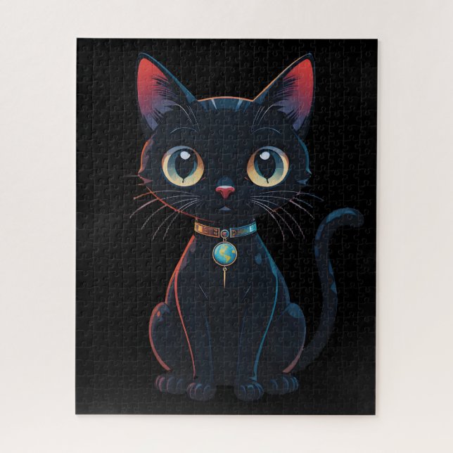 Puzzle Petit Chat Noir Effrayant (Vertical)