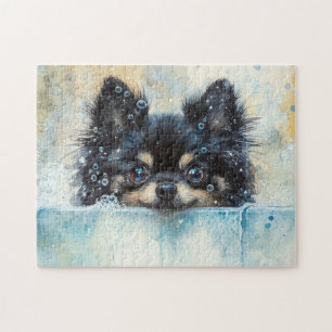 Puzzle Petit Chien de Poméranie dans la baignoire