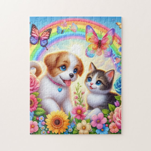 Puzzle Petit chiot/chiot/chaton (Vertical)
