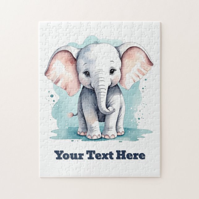 Puzzle Petit éléphant personnalisable (Vertical)