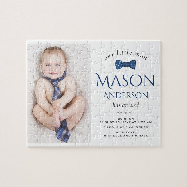 Puzzle Petit Homme mignon | Boy Photo Faire-part de naiss (Horizontal)