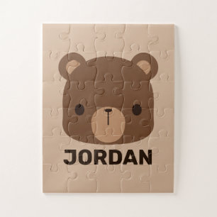 Puzzle Petit ours Brown mignon avec nom personnalisé