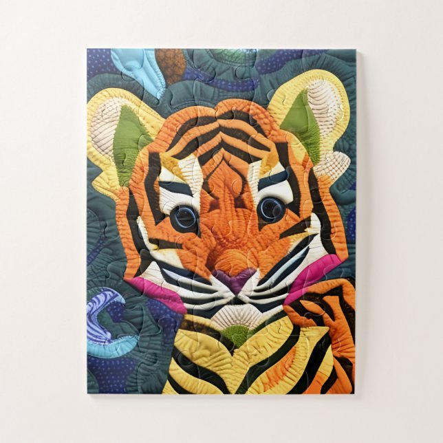 Puzzle Petit Tiger Cub Quilt Comme Design (Vertical)
