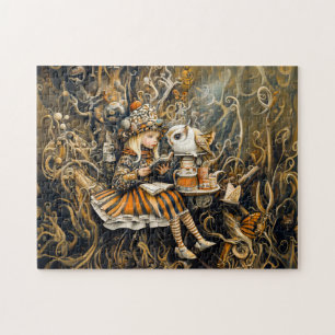Puzzle Petite Fille avec Hibou dans une Maison de Racines
