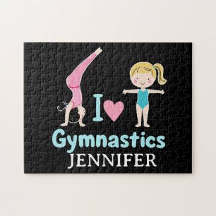 Puzzle Petite fille de gymnaste personnalisée, I Love Gym