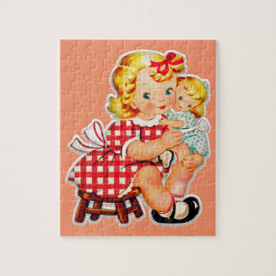 Puzzle Petite fille retro vintage poupée