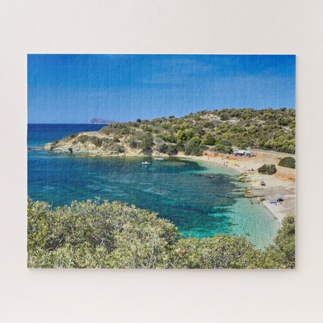 Puzzle petite plage dorée en Sardaigne eau turquoise (Horizontal)