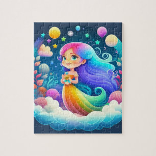 Puzzle Petite Princesse Colorée Avec Arc En Ciel