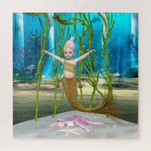 Puzzle Petite Sirène Fantaisie Fille, Océan Bleu