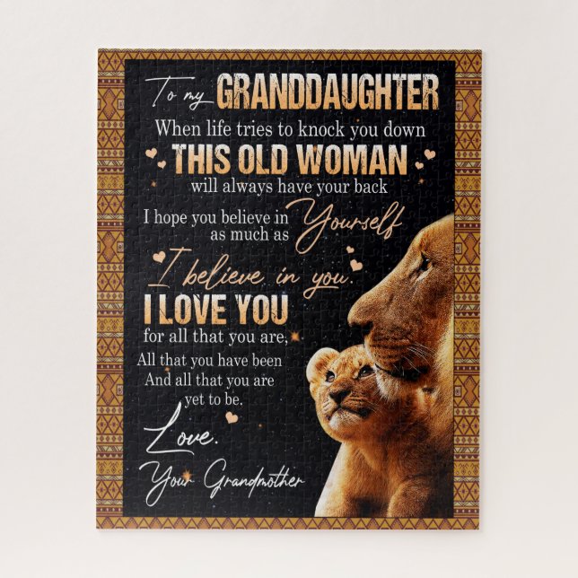 Puzzle Petites-filles amantes | Lettre à ma petite-fille (Vertical)