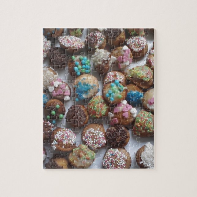 Puzzle petits gâteaux d'anniversaire colorés, nourriture, (Vertical)