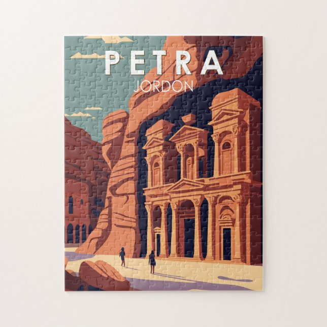 Puzzle Petra Jordan Travel Art Vintage (Vertical)