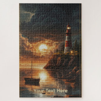 Puzzle phare au coucher du soleil