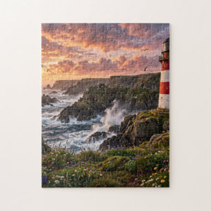 Puzzle Phare au coucher du soleil