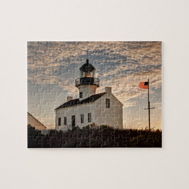 Puzzle Phare au coucher du soleil, Californie (Horizontal)