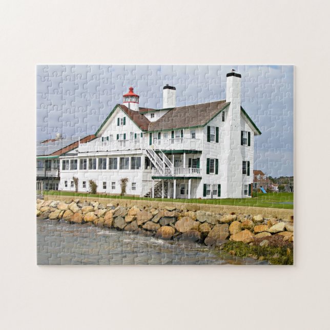 Puzzle Phare bas de rivière, casse-tête du Massachusetts (Horizontal)