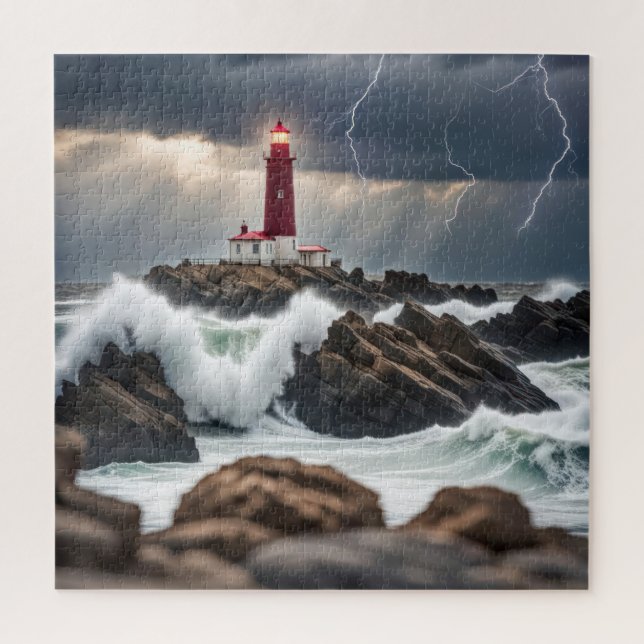 Puzzle Phare Dans Une Tempête (Vertical)