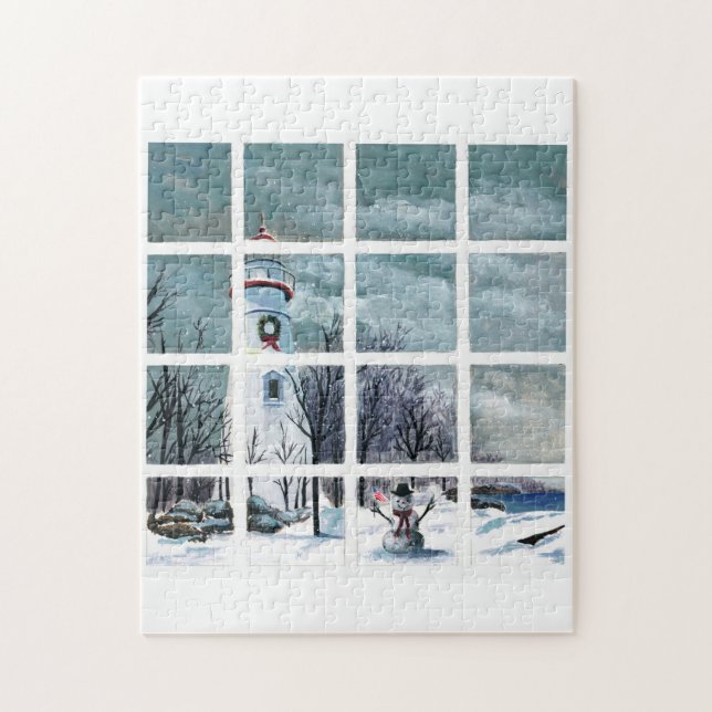 Puzzle Phare de Marblehead dans la casse-tête d'hiver (Vertical)