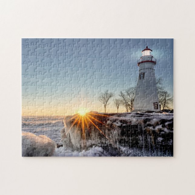 Puzzle Phare de Marblehead Sunrise hivernale (Horizontal)