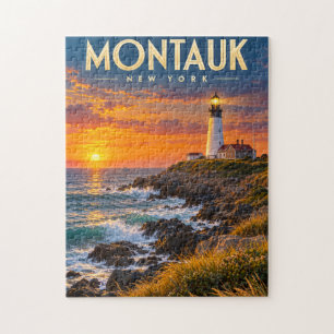 Puzzle Phare de Montauk Point au coucher du soleil New Yo