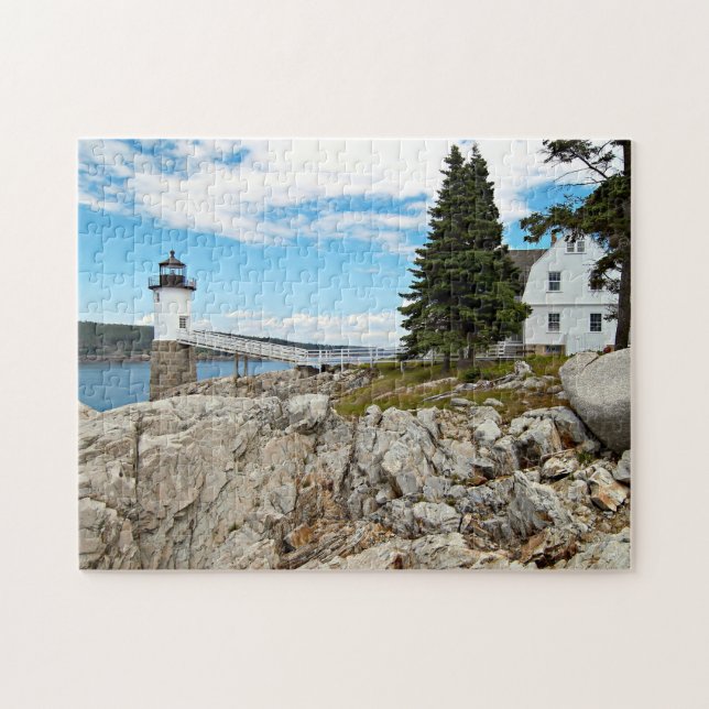 Puzzle Phare de point de Robinson, Au Haut, Maine d'île (Horizontal)