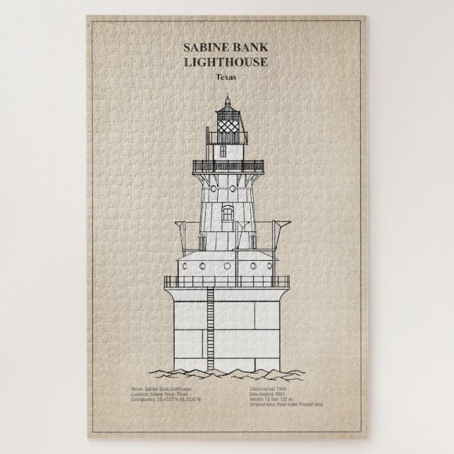 Puzzle Phare de Sabine Bank - Texas - SBD (Vertical)
