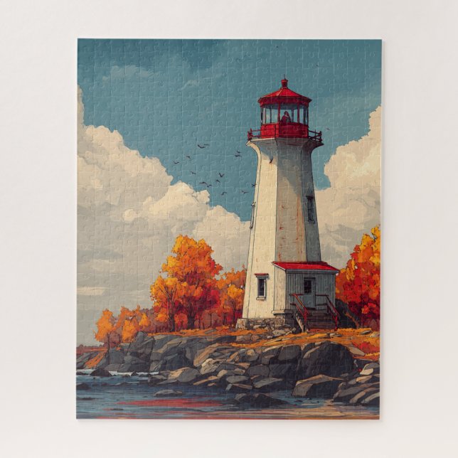 Puzzle Phare en automne (Vertical)