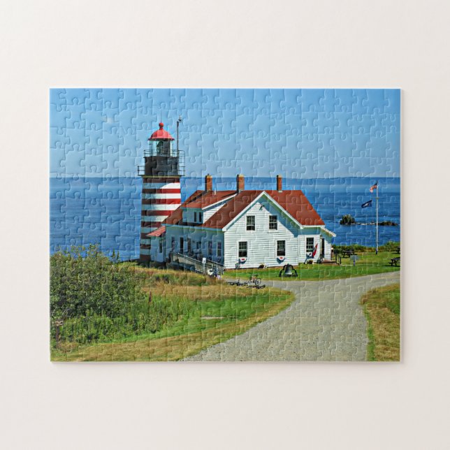 Puzzle Phare principal occidental de Quoddy, Lubec Maine (Horizontal)