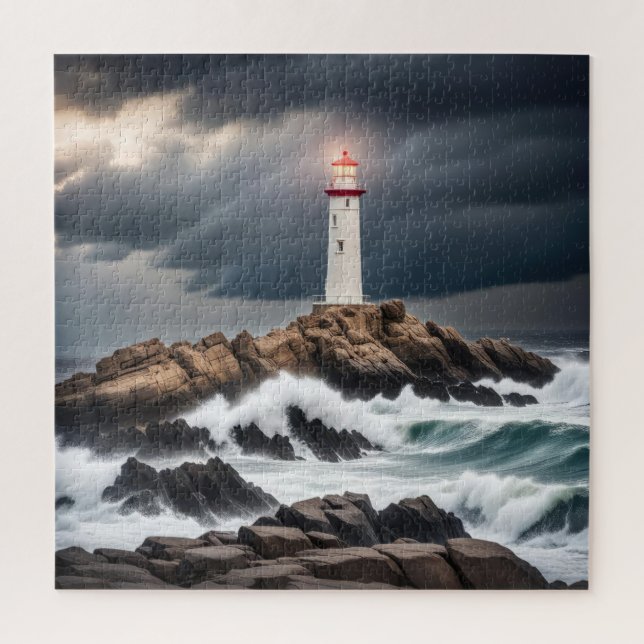 Puzzle Phare Sur Ocean Rocks (Vertical)