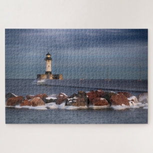 Puzzle Phare sur un matin glacial Duluth Minnesota