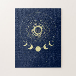 Puzzle Phases de la lune solaire céleste Zodiac
