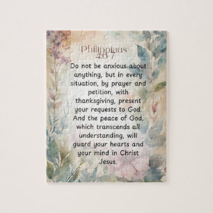 Puzzle Philippiens 4:6-7 Verset de la Bible chrétienne Aq