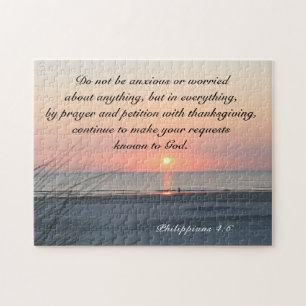 Puzzle Philippiens 4:6 Ne soyez pas anxieux ou inquiet Bi