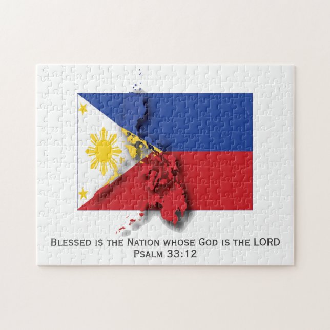 Puzzle PHILIPPINES| Nation bénie| DRAPEAU DE FILIPINO (Horizontal)