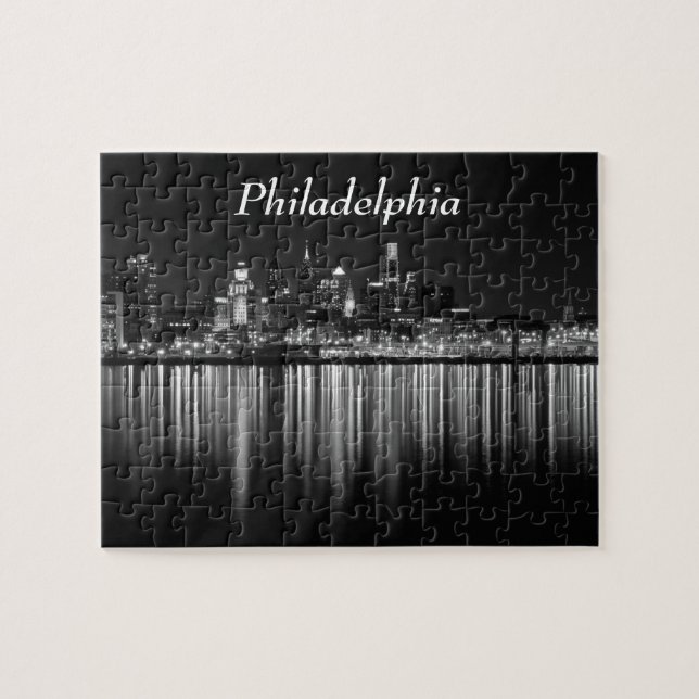 Puzzle Philly night b/w (Horizontal)