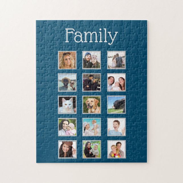 Puzzle Photo Collage 15 images Famille (Vertical)