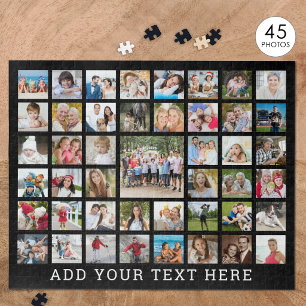 Puzzle Photo Collage 45 Photos Personnalisées Noir