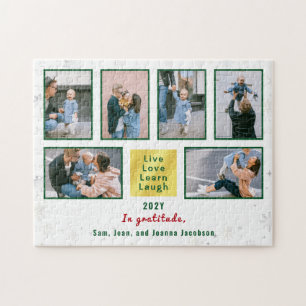 Puzzle Photo Collage 6 Img Live Love Learn Lauder White
