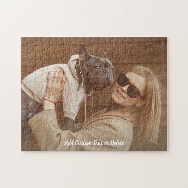 Puzzle photo de chien personnalisé avec texte pers (Horizontal)