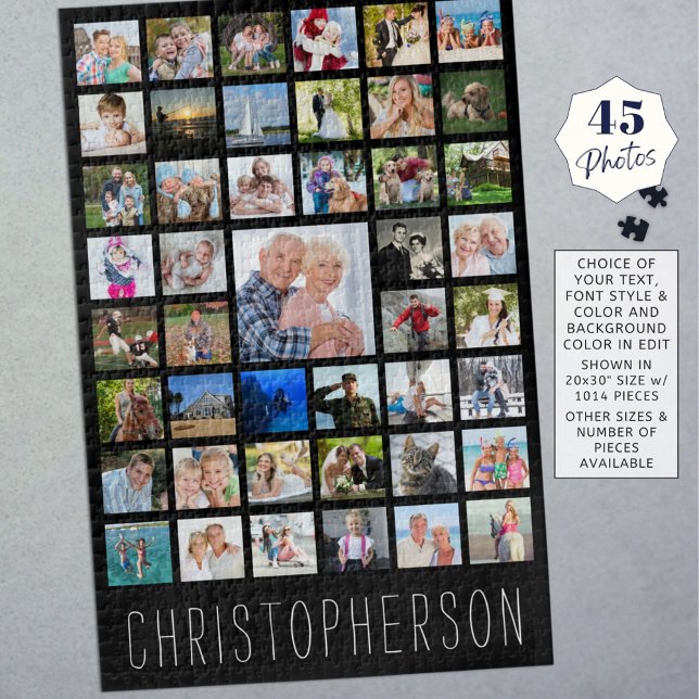 Puzzle Photo de famille Nom du collage Noir (Créateur téléchargé)