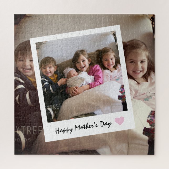 Puzzle Photo de famille personnalisée de la Fête des Mère (Vertical)