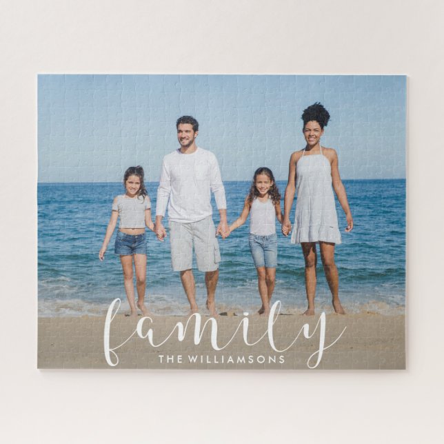 Puzzle Photo de famille personnalisée et nom Qualité pers (Horizontal)