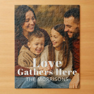 Puzzle Photo de famille personnalisée Gathons d'amour ici